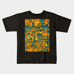 Arlington Map Pattern in Orange & Teal Kids T-Shirt